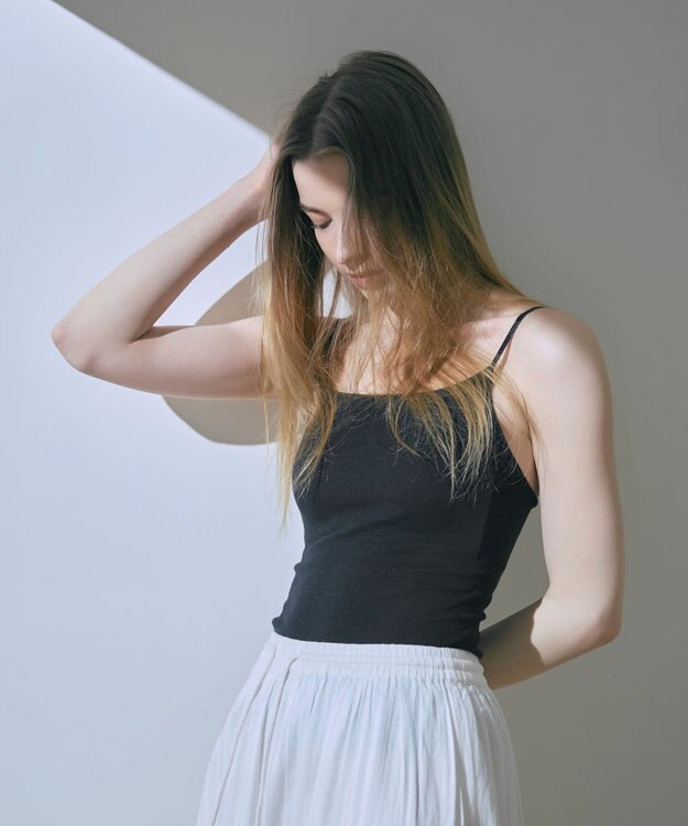 une nana cool 【綿混】364ブラトップ　キャミソール ブラック