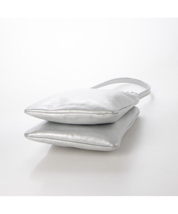 UNBILLION perche 牛革ソフト3層かがり2wayショルダーバッグ シルバー