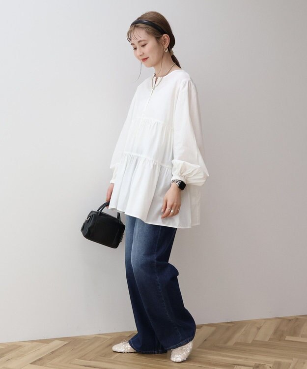 AMERICAN HOLIC ティアードギャザーブラウス Off White