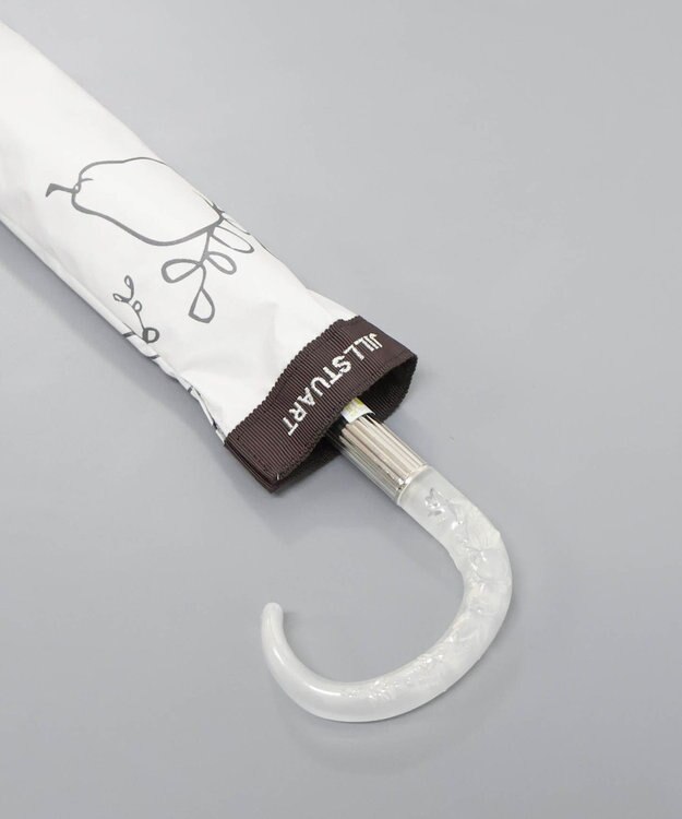 AURORA JILL STUART（ジル スチュアート） マーカーペインティングフルーツプリント晴雨兼用傘（トップフラット・折りたたみ） オフホワイト