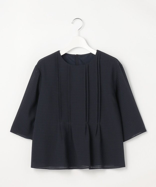 J.PRESS LADIES S シアーブロックチェック カットソー ネイビー系