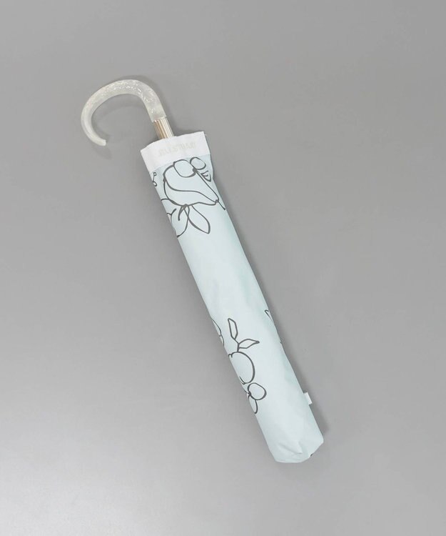 AURORA JILL STUART（ジル スチュアート） マーカーペインティングフルーツプリント晴雨兼用傘（トップフラット・折りたたみ） ペールブルー