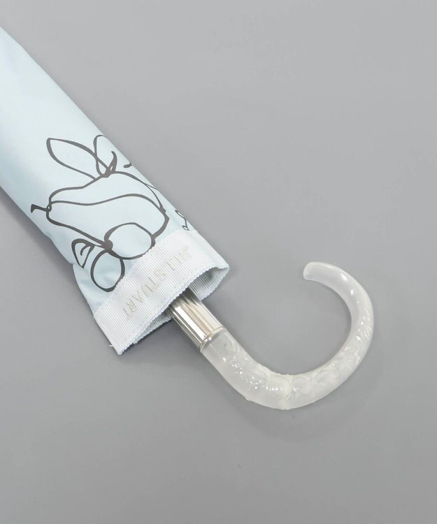 AURORA JILL STUART（ジル スチュアート） マーカーペインティングフルーツプリント晴雨兼用傘（トップフラット・折りたたみ） ペールブルー