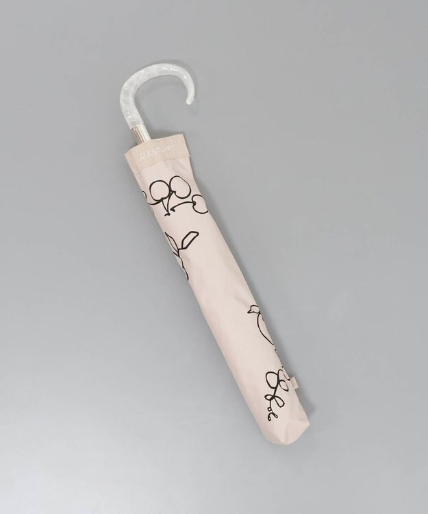 AURORA JILL STUART（ジル スチュアート） マーカーペインティングフルーツプリント晴雨兼用傘（トップフラット・折りたたみ） ベージュ