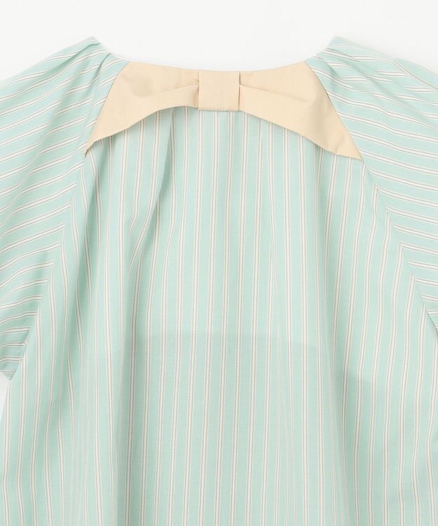組曲 KIDS 【150-160㎝】サマーストライプ ブラウス セージ系1
