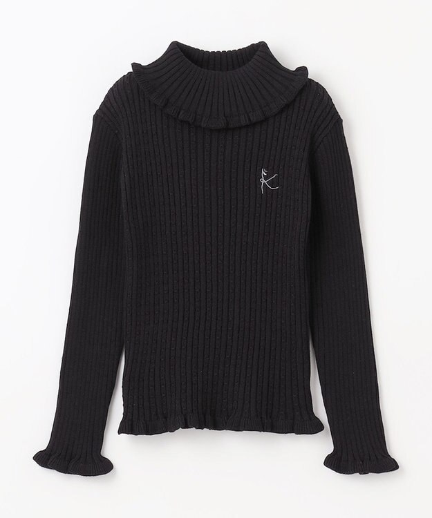 組曲 KIDS 【110-140cm】リブ ニット ブラック系