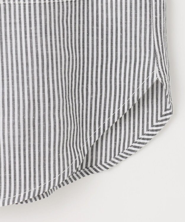 ANY 【洗濯機可能】ダブルポケット クロップドシャツ ストライプ