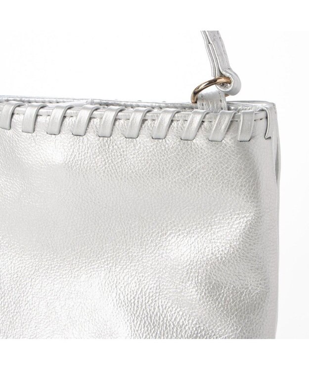 UNBILLION perche 牛革ソフト3層かがり2wayショルダーバッグ シルバー