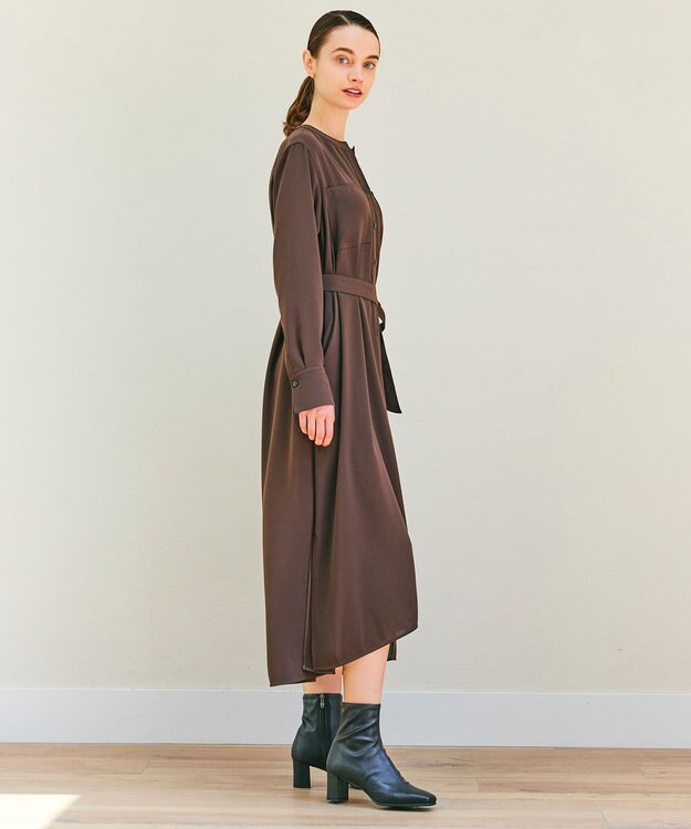 BEIGE， 【WEB限定・S-size】MANASLU / ロングシャツワンピース Brown