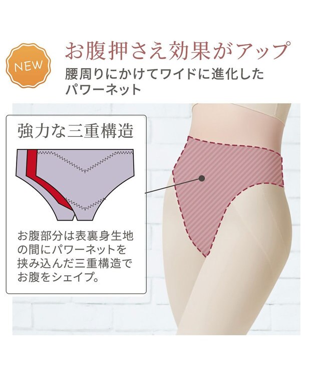 BRADELIS New York 【Yukine inc. 】ゆきねえ365綿混モアらくヒップサポートガードル23 補整下着 パールグレージュ