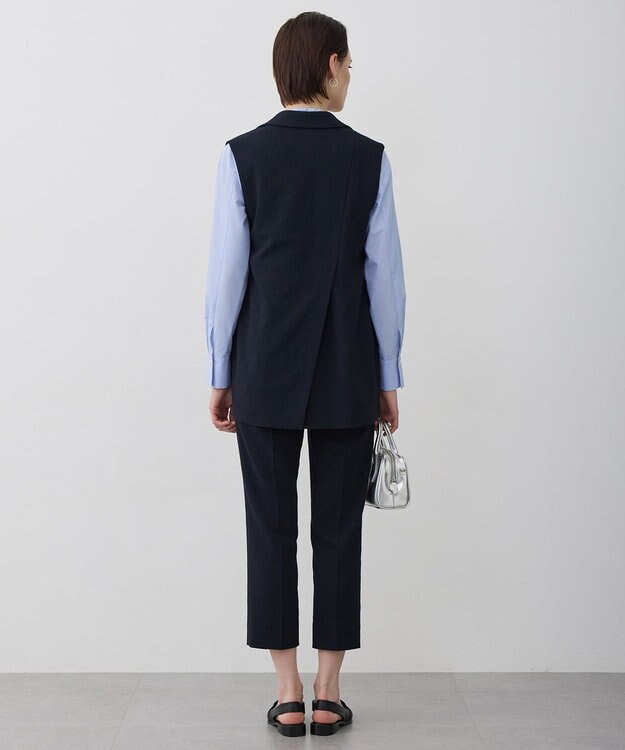 ICB L 【先行予約】 ミックスブッチャー バックスリットジレ ネイビー