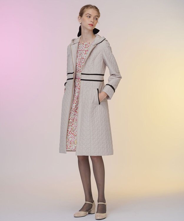 TOCCA LAURA キルティングロングコート ベージュ系