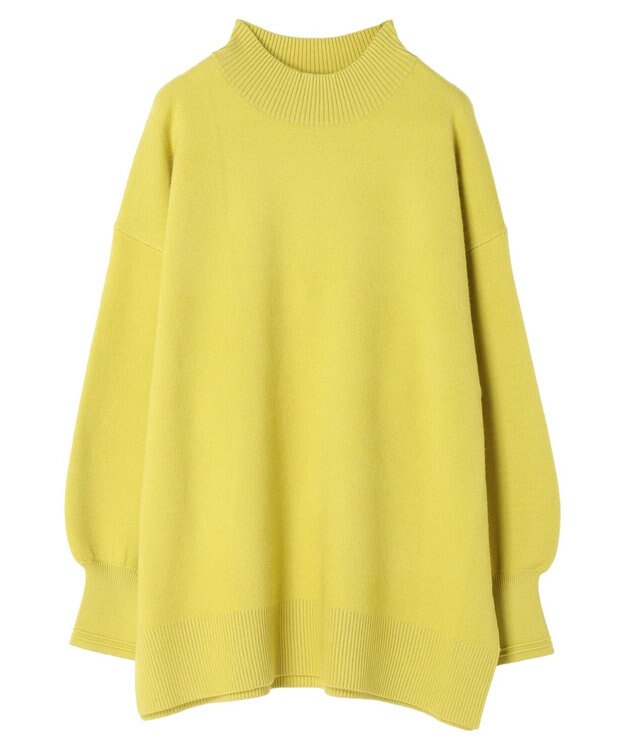 earth music&ecology やわらかタッチハイネックチュニック Lime Green