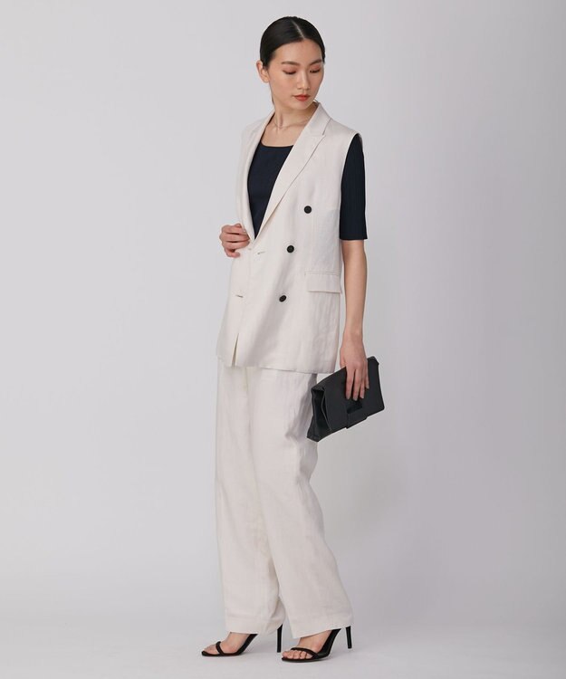 ICB L 【新色追加・洗える】シンセティックハイゲージ 5分袖リブニット ネイビー系