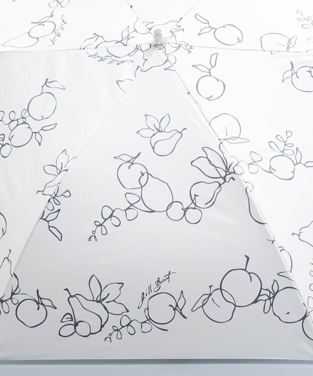 AURORA JILL STUART（ジル スチュアート） マーカーペインティングフルーツプリント晴雨兼用傘（トップフラット・折りたたみ） ネイビー