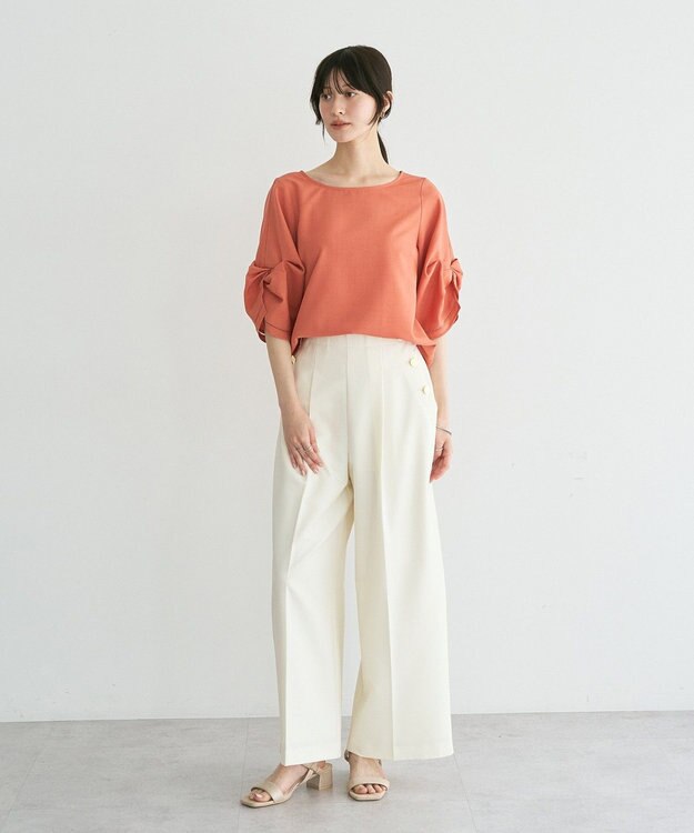 YECCA VECCA ハシゴレースタックスリーブブラウス Orange