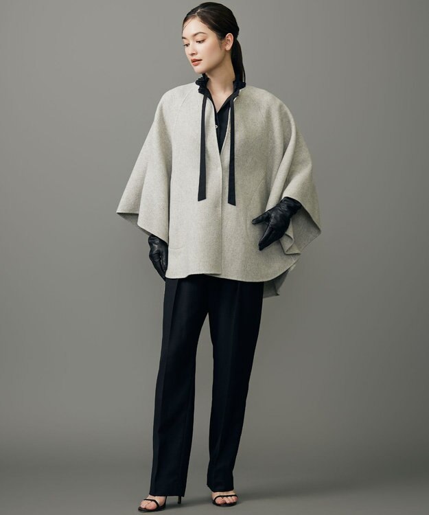 自由区 リバー ポンチョ グレージュ