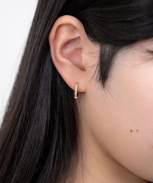 blancotokyo 【金属アレルギー対応】ジルコニアフープピアス CLARA ゴールド