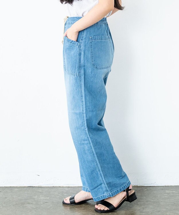 caqu FS linen easy wide リネンウエストゴムワイドストレート 3years