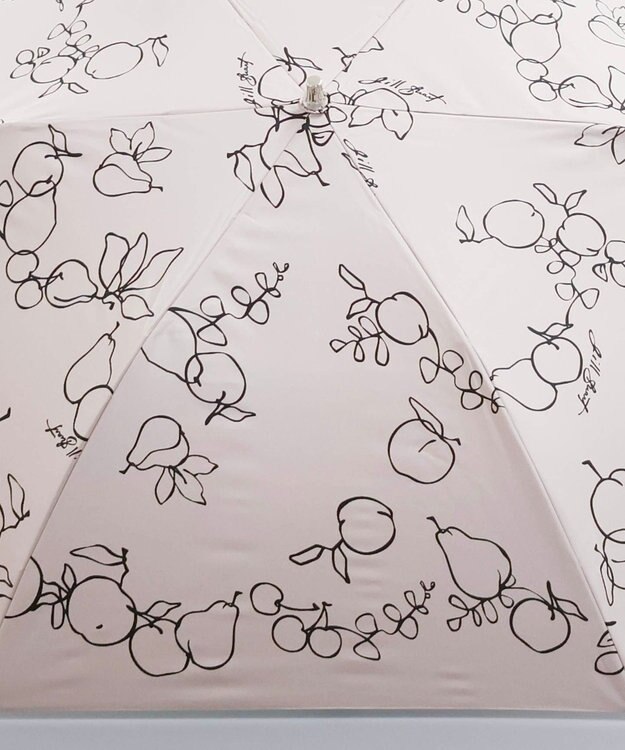 AURORA JILL STUART（ジル スチュアート） マーカーペインティングフルーツプリント晴雨兼用傘（トップフラット・折りたたみ） ベージュ