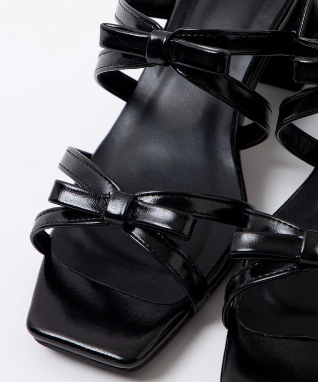 WEGO リボンヒールサンダル ブラック