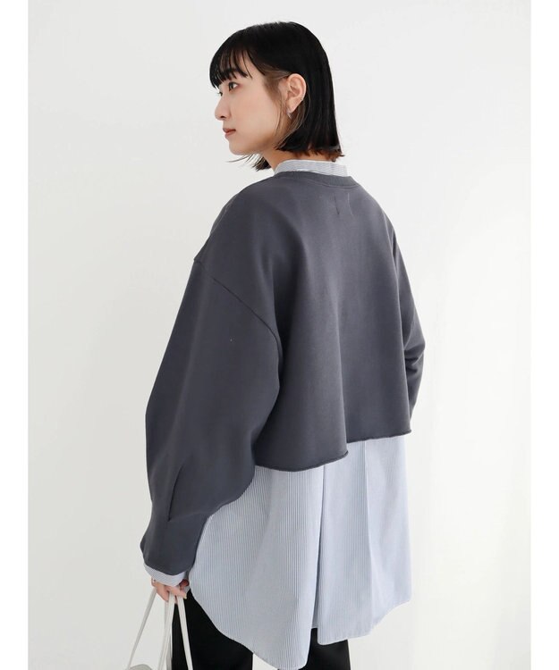 Green Parks クロップド丈ロゴプルオーバー Gray