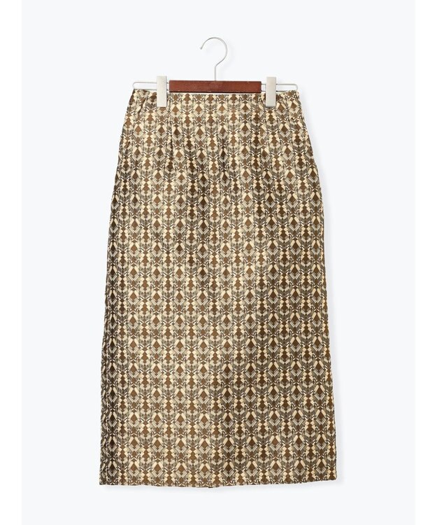 Te chichi ジャガードIラインミドルスカート ブラウン