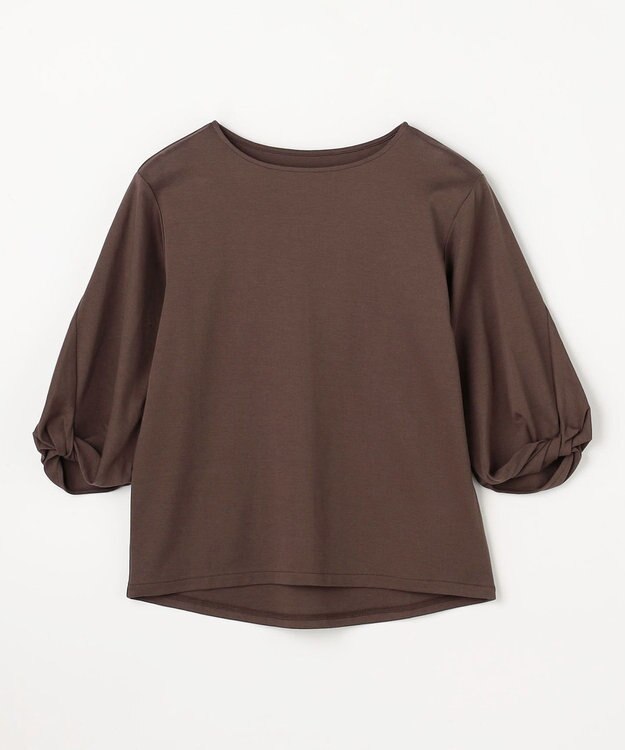 ANY L 【WEB限定】シルケットスムースツイストスリーブカットソー ブラウン