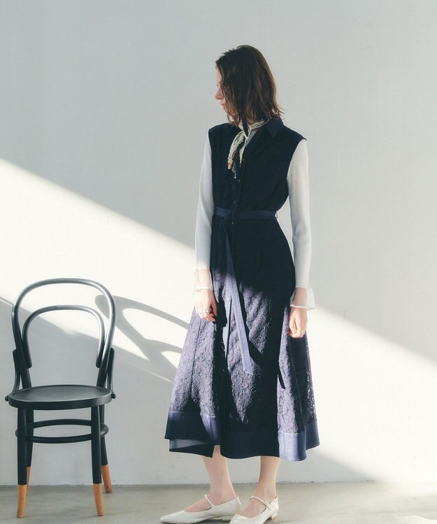 YECCA VECCA ビットプリントプリーツスカーフ Off White