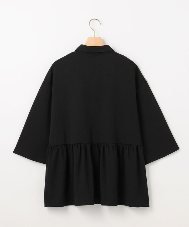 組曲 S ジョーゼットジャージーボウタイチュニック ブラウス ブラック系