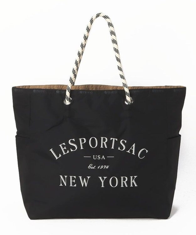 LeSportsac LARGE 2 WAY TOTE/ジェットブラック/プロビンシャル ジェットブラック/プロビンシャル
