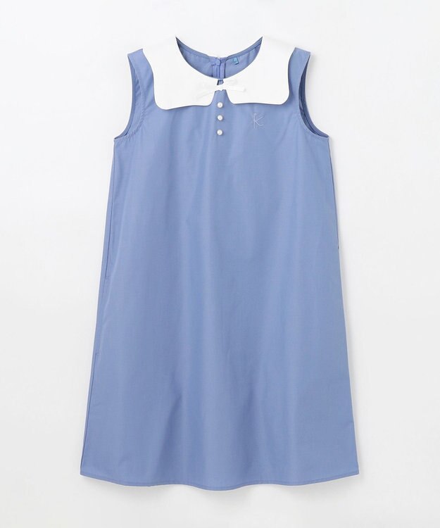 組曲 KIDS 【150-160㎝】カーブカラー ワンピース ブルー