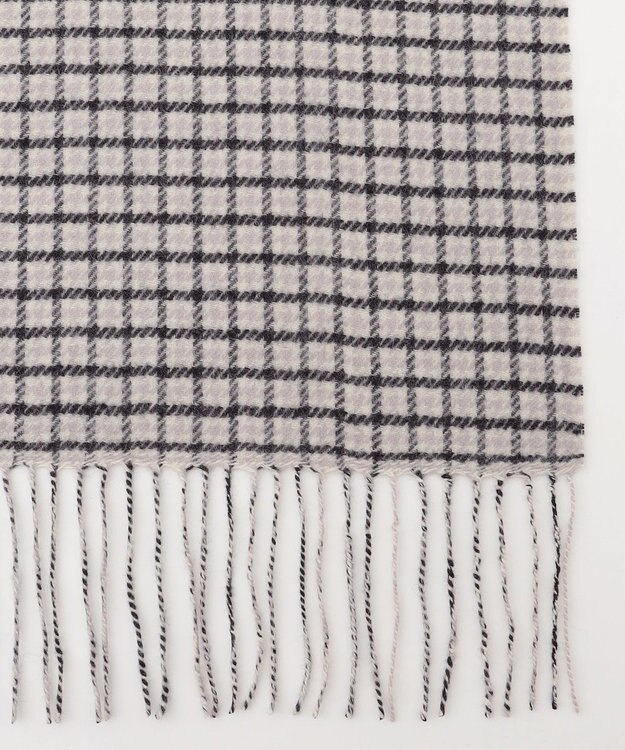 自由区 カシミヤ紡毛ガンクラブチェック ストール モノトーン系