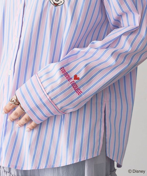 Green Parks ミッキー＆フレンズ／ストライプシャツ Stripe Pink