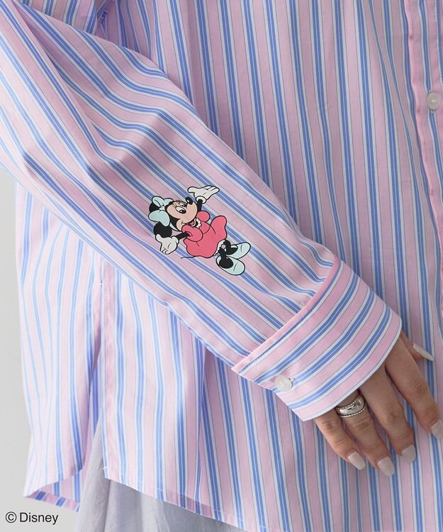 Green Parks ミッキー＆フレンズ／ストライプシャツ Stripe Pink