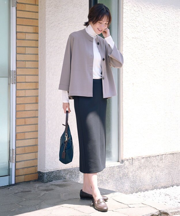 J.PRESS LADIES S タートルジャージー カットソー シルバーラメ系