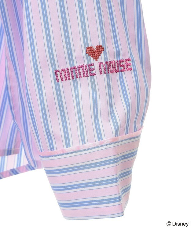 Green Parks ミッキー＆フレンズ／ストライプシャツ Stripe Pink