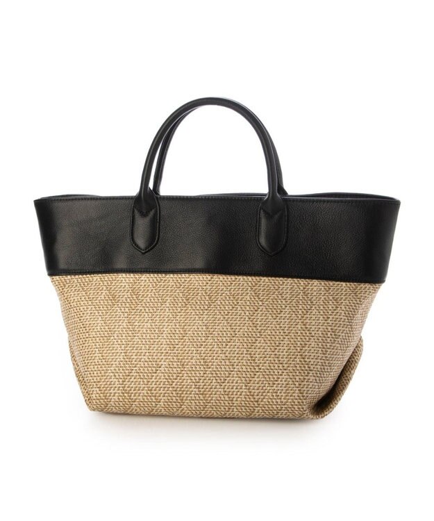 UNBILLION ペルケ perche / 雑材風×牛革付属トートバッグ ブラック