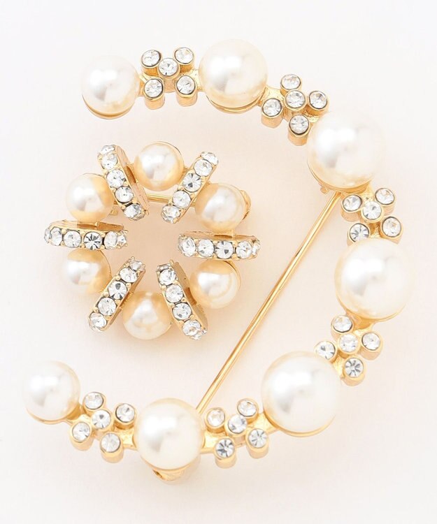 ANY SIS クレセントセット ブローチ ゴールド