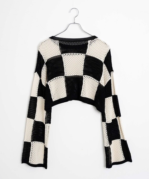 WEGO チェッカーメッシュニット ブラック