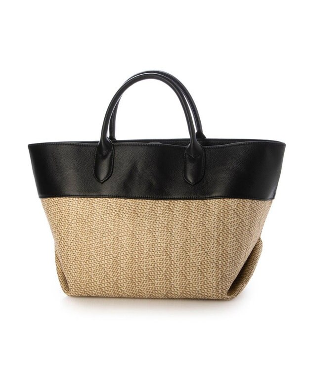 UNBILLION ペルケ perche / 雑材風×牛革付属トートバッグ ブラック