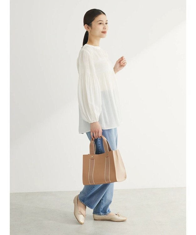 Green Parks マジョリカプリーツブラウス Off White