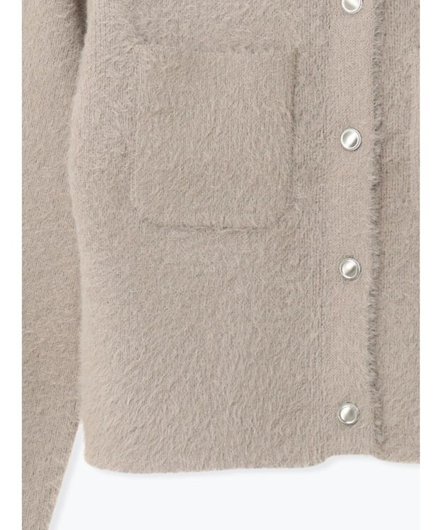 Te chichi ショートシャギーポケットカーディガン モカ