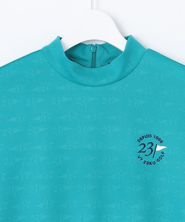 23区GOLF 【WOMEN】【吸水速乾】フラッグロゴジャガード ワンピース 腰回りカバー 1枚で決まる ターコイズブルー系
