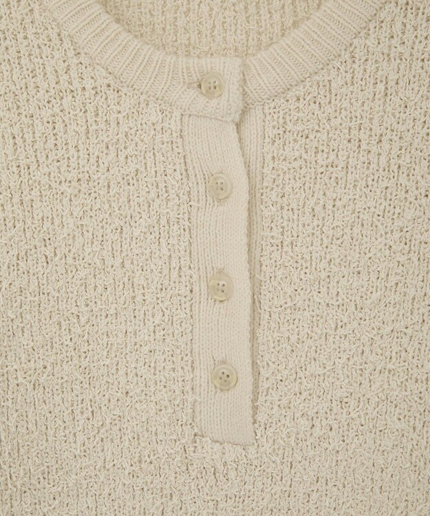 CRAFT STANDARD BOUTIQUE ネップヘンリーネックニットプルオーバー Ivory