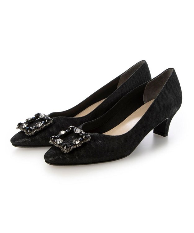 Riz raffinee <Riz raffinee>ビジューバックルパンプス ブラックメタリック