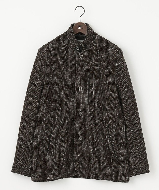 JOSEPH ABBOUD 【キングサイズ・洗える】ツィーディーフリース ブルゾン ブラウン系