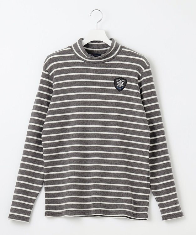 23区GOLF 今シーズンはボーダー柄も仲間入り！【MEN】【吸湿発熱】グランサーモボーダー カットソー ライトグレー系1