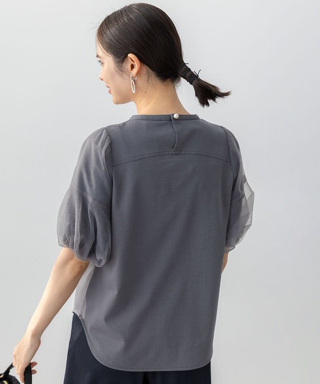 組曲 【WEB限定】チュールポンチドッキング Tシャツ グレー系