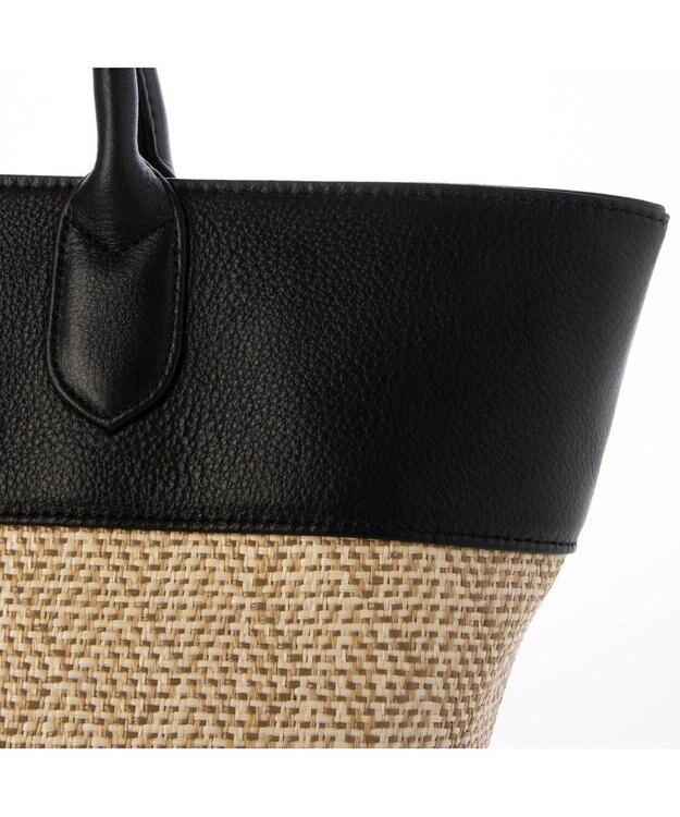 UNBILLION ペルケ perche / 雑材風×牛革付属トートバッグ ブラック